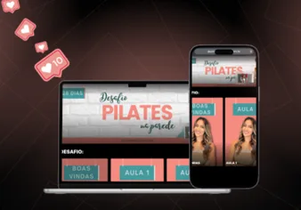 Desafio de Pilates no computador e no celular