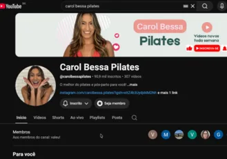 Canal Carol Bessa Pilates no YouTube